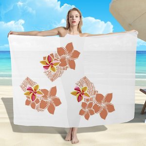 Prix promotionnel – Sarong de plage personnalisé en gros, imprimé fleurs tropicales, sarongs hawaïens, couvre-bikini, châle pour femme, écharpe - Product Image 4