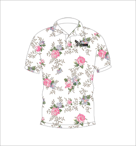 เสื้อโปโลพิมพ์ลายดอกไม้สำหรับผู้ชาย เสื้อโปโลแขนสั้นลำลอง ทรงปกติ โลโก้ด้านหน้า เหมาะสำหรับใส่ในฤดูร้อน - Product Image 6