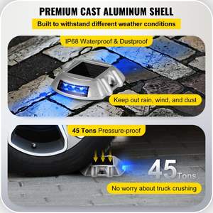 Confezione da 12 luci per vialetto a ponte solare blu brillante a LED Dock Wireless impermeabile per passerella da giardino marciapiede percorso percorso illuminazione - Product Image 4