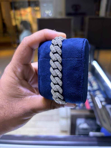 Moissanite Silver Cuban Link Bracelet Hip Hop Iced Out Statement Wrist Bracelet Luxury Bling Jewelry Gift For <b>Men</b> - Product Image 4