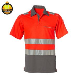 Camiseta Polo de Seguridad Unisex de Alta Visibilidad ANSI Clase 1 con Cintas Reflectantes LED, 100% Poliéster Malla, Manga Corta, Ropa de Trabajo - Product Image 5