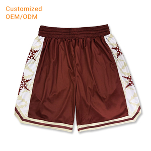 กางเกงบาสเก็ตบอลคุณภาพสูง แห้งเร็ว 100% โพลีเอสเตอร์ แบบสั้น สั่งทำได้ ไซส์ใหญ่ ระบายอากาศได้ดี - Product Image 1
