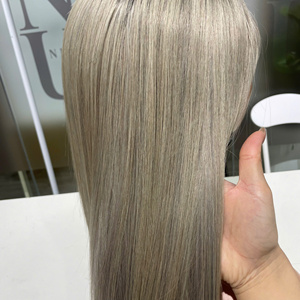 Perruque de cheveux vietnamiens de qualité supérieure, super double drawn, soyeuse et lisse, couleur gris, pour femmes, prix d'usine en gros - Product Image 4
