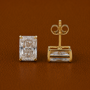 Luxury Prience Cut <b>Stud</b> <b>Earrings</b> for Women 14K/18K Yellow Gold Classic Solitaire <b>Earrings</b> <b>Fine</b> Jewelry - Product Image 2