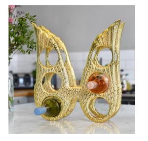 Estante para Vino de 14 Botellas, Moderno, de Metal Dorado, para Encimera, Mesa, Gabinete o Despensa - Product Image 3