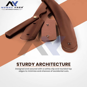 Rasoir droit professionnel pour barbier, rasoir de sécurité en acier inoxydable, lame de rasage manuelle pour l'entretien de la barbe, rasoir de barbier - Product Image 3