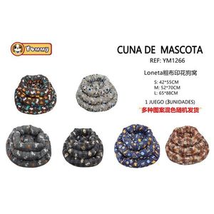 Yommy Pet <b>Bed</b> Round Dog <b>Nest</b> 3pcs Set S M L Printed Cozy Pet <b>Bed</b> for Dogs and Cats - Product Image 1
