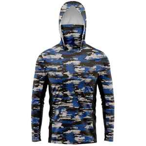 Sweat à capuche de pêche pour homme UPF 50+ à manches longues, respirant, imprimé par sublimation, séchage rapide, en polyester, pour activités de plein air - Product Image 1