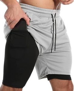 Custom Logo Men's Double <b>Layer</b> Blank Sports Athletic Workout Running Gym Shorts With Liner Breathable 2 In 1 Activewear Shorts - Product Image 1