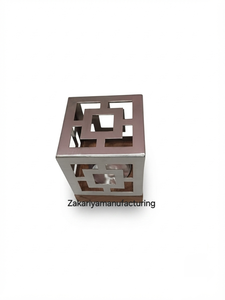 Brûleur d'encens moderne en acier inoxydable en forme de cube avec base en bois, écologique, fait main, pour la maison, parfum d'ambiance, aromathérapie - Product Image 6