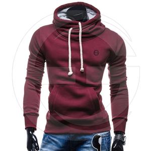 Sudadera con capucha informal de hombre personalizada con característica impermeable Sudadera con capucha color entero logotipo impreso en blanco con cordón - Product Image 1