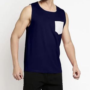 Nouveau style 2025 – Débardeur homme 100 % coton respirant à séchage rapide, col rond, tricot uni, marque privée, vente en gros décontractée - Product Image 3