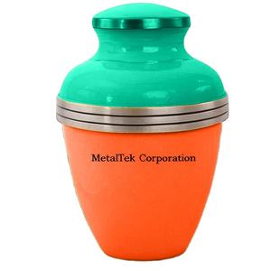 Urne funéraire moderne bicolore pour adulte, personnalisable, couleurs uniques, pots tendance pour cendres, urnes commémoratives. - Product Image 1