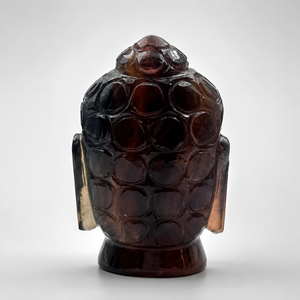 Cabeza de Buda tallada a mano en ámbar, estatua de cristal decorativa, figura religiosa, pieza decorativa para templo espiritual, decoración del hogar, meditación - Product Image 2