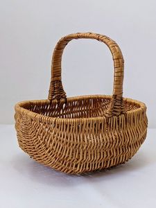 Panier de rangement pour plantes de jardin en rotin avec poignée, panier en jonc de mer tressé, panier à serviettes fait main, panier de pique-nique - Product Image 5