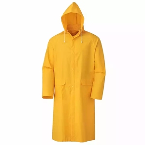 Custom Raining Coat Long Raincoat Yellow Water Proof Heavy Duty Rainwear Hooded Rain Coat Long - Product Image 1