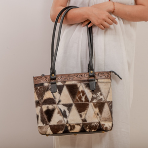 Women Hot Selling High Quality Designer Shoulder Bag Western Hand Tooled Floral Genuine Cowhide Luxury Leather Handbag - Product Image 1