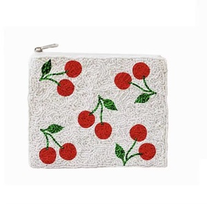 White <b>Seed</b> Beaded Coin Money Purse Makeup Bag handmade accessory colorful beaded pouch - Product Image 4