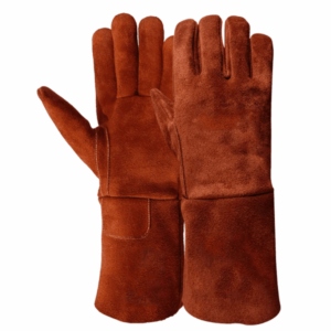 Premium Quality Cowhide Split Leather Safety <b>Gloves</b> Reinforced Industrial Hand Protection for Firefighting Construction Barbeque - Product Image 2