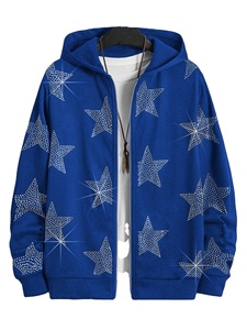 Nueva llegada sudaderas con capucha hechas a medida con diamantes de imitación Pakistán fabricante sudaderas con capucha cremallera ligera hombres sudaderas con diamantes de imitación - Product Image 6