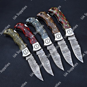 Couteau de poche pliant en acier Damas ultra-affûté, design unique fait main, qualité supérieure, EDC, survie, chasse, camping, tactique, OBM, OEM - Product Image 2