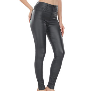 Pantalones de cuero para mujer de color sólido, de moda, hechos con cuero genuino, nuevo diseño para mujer. - Product Image 4