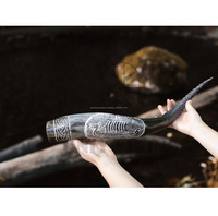 Corne à bière viking artisanale en corne de bœuf naturelle
