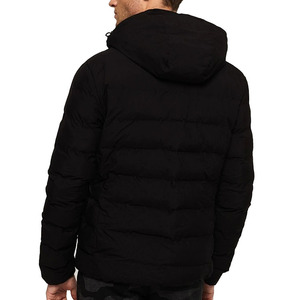 OEM Custom <b>Men's</b> Plus Size <b>Winter</b> Quilted <b>Jacket</b> Vintage <b>Waterproof</b> Windbreaker Zipper Hoodie Embroidered Casual Snow Wear - Product Image 4