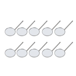 Miroir buccal dentaire manuel, réflecteur en acier inoxydable, poignée ergonomique pour examen buccal, nettoyage des dents, 10 pièces/ensemble - Product Image 5