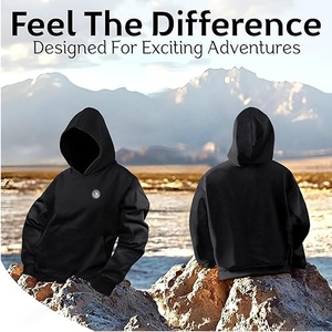 Sweat-shirts à capuche en polyester/coton de haute qualité pour hommes, logo personnalisé brodé, coupe régulière, coupe-vent, respirant, hiver - Product Image 5