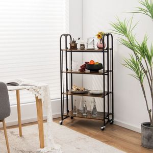 <b>Kitchen</b> Storage Cart Foldable Rolling Design with <b>Shelves</b> - Product Image 5