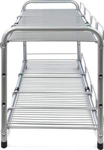 Under Sink 2-Tier Expandable Cabinet Organizer <b>Storage</b> Shelf Adjustable <b>Kitchen</b> Bathroom <b>Storage</b> Rack - Product Image 4