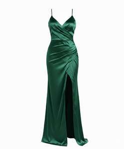 ชุดเดรสผ้าไหมผ้าซาตินหรูหราสำหรับผู้หญิงพร้อมสายสปาเก็ตตี้ละเอียดอ่อนและดีไซน์แบบเปลือยหลัง - Product Image 4