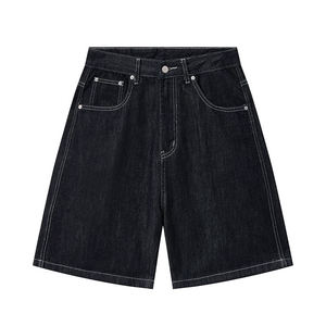 Vintage Graffiti Printed Denim Shorts For <b>Men</b> Comfortable Regular Fit Sportswear Durable Cotton Fabric Custom Shorts For Summer - Product Image 4