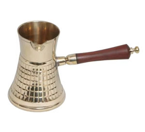 หม้อกาแฟทองแดงคุณภาพสูงแบบตุรกี พร้อมด้ามจับไม้ ทรงกลม สำหรับชงกาแฟ - Product Image 5