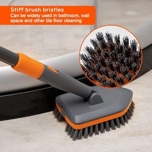 56\" <b>Extendable</b> Long Handle Tile Tub Scrubber <b>Brush</b> 3 Different <b>Cleaning</b> Heads No Scratch Shower Telescopic <b>Cleaning</b> Tools - Product Image 3