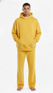 Conjunto Deportivo de Felpa de Algodón Unisex, Tejido Suave, Cálido y Transpirable, Ajuste Cómodo, Ropa Casual para Uso Diario, Sudadera con Capucha y Pantalones Deportivos - Product Image 2