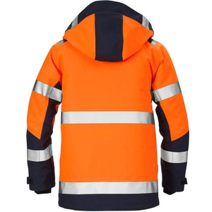 Custom Logo Hi Vis Reflective Safety <b>Workwear</b> Hooded Unisex Jacket Waterproof Outdoor <b>Winter</b> Thermal Padded Polyester Breathable - Product Image 3