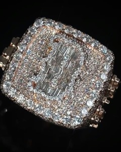 <b>Iced</b> Out VVS1 Moissanite Letter <b>Ring</b> Hip Hop Jewelry Custom Bust Down Rapper <b>Ring</b> Mens Bling Statement <b>Ring</b> Personalized Gift - Product Image 3