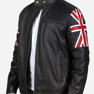 Chaqueta de Cuero para Hombre con Logotipo de Marca Moderna, Cuello Alto, Color Liso, Casual, Invierno, Impermeable, Transpirable, Nueva, Confiable - Product Image 4