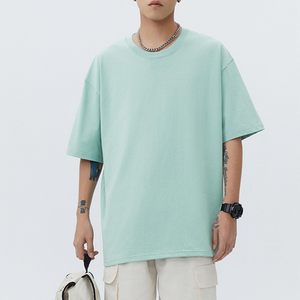T-shirt 210 g/m² respirant et écologique en polyester et coton pour homme, coupe classique, ample, en coton épais, idéal pour l'été - Product Image 4