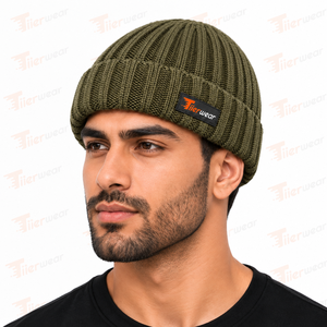 <b>Mens</b> Beanie <b>Hats</b> Workwear Style Durable Ribbed Knit Fabric <b>Winter</b> Cap Secure Comfortable Fit for Work Casual Outdoor - Product Image 2