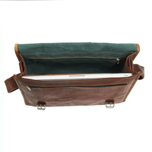 Porte-documents de luxe vintage en cuir véritable pleine fleur pour homme - Sac de travail professionnel multi-poches - Product Image 6