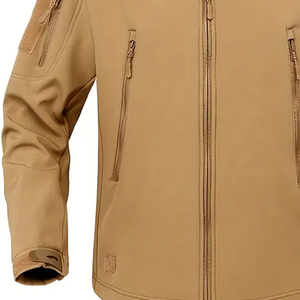 เสื้อแจ็คเก็ตแบบยูนิเซ็กซ์ กันน้ำ กันลม ผ้าซอฟต์เชลล์บุขนแกะ มีหลายกระเป๋าอเนกประสงค์ ซิปยาวเต็มตัว ป้องกันได้ดี ไซส์ใหญ่พิเศษ - Product Image 2