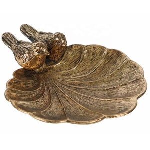 Support à bijoux en aluminium de haute qualité, avec poignées en forme de feuille, poli, décoratif, plat à bibelots élégant, organisateur de rangement, style indien - Product Image 5
