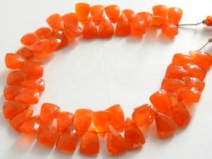 ลูกปัดหินสีส้มคาร์เนเลี่ยนธรรมชาติขนาด8นิ้วเหลี่ยมเพชรพลอยยาวล้านล้านเส้น10X8To9X6MM ทรงสามเหลี่ยม - Product Image 4