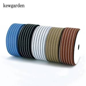 Kewgarden – Lot de rubans tissés rayés multicolores, 5 couleurs, motif de point de croix diagonal - Product Image 1