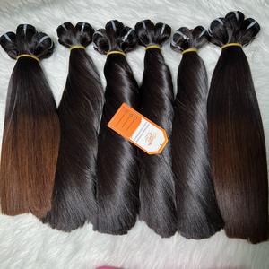 Envío listo Super doble dibujado 10 ''12'' hueso recto extensiones de cabello humano vietnamita trama cruda sin procesar Fabricación de cierre de peluca - Product Image 3