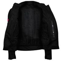 Veste de moto unisexe noire et rose à blocs de couleur, imperméable en Cordura, manches longues, col montant, rembourrage protecteur
