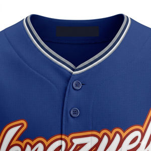 Camiseta de Béisbol Sublimada Personalizada, Uniforme de Equipo Transpirable de Malla, Ropa Deportiva de Entrenamiento con Botones, 100% Poliéster, Diseño de Parches para Hombre - Product Image 3